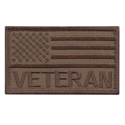 LEGEEON Tan USA American Flag Veteran Vet Coyote 2x3-25 Morale Tactical Hook-and-Loop Patch