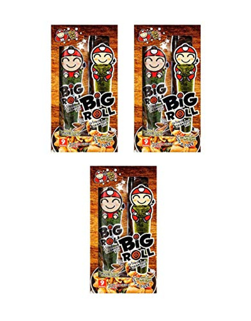 Tao Kae Noi Big Grilled Seaweed Roll Stir Fried Spicy Clams Flavor  -3 Pack  Total of 81g-