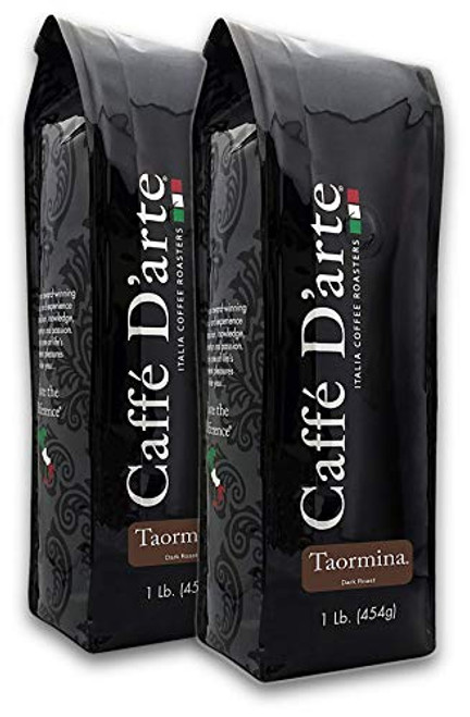 Caffe Darte Taormina Whole Bean Coffee  16-Ounce Foil Bags -Pack of 2-