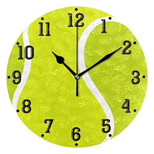 Tarity Tennis Ball Wall Clocks Battery Operated Silent Non Ticking Modern Round Wall Clock Decor for Bedrooms Kitchen Living Room Classroom Office Far Tarity Tennis Ball Wall Clocks Battery Operated Silent Non Ticking Modern Round Wall Clock Decor for Bedrooms Kitchen Living Room Classroom Office Far
