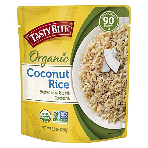 Tasty Bite Organic Coconut Rice  Microwaveable Cooked Rice  8-8 Ounce -Pack of 6-