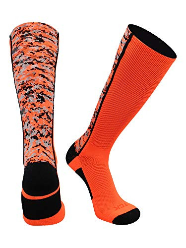 TCK Digital Camo OTC Socks -Neon Orange-Black  Large-