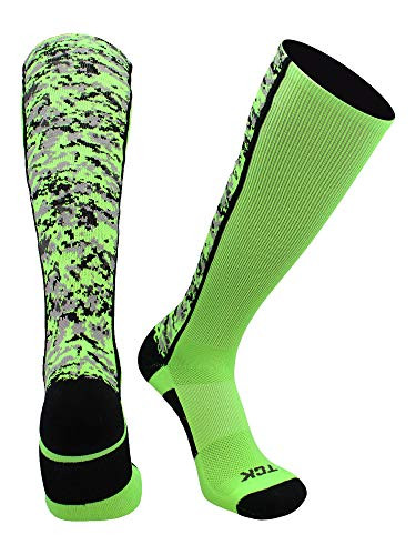 TCK Digital Camo OTC Socks -Neon Green-Black  Medium-