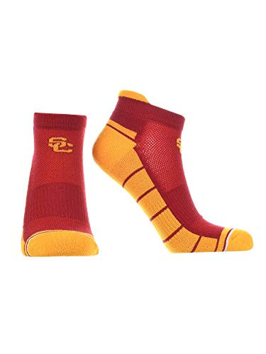 USC Trojans Low Cut Ankle Socks Tab -Red-Gold  Large-