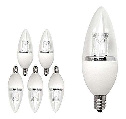 TCP LDCT40W50K6 LED Decorative B11 Chandelier Light Bulbs  Candelabra Based -E12-  Dimmable  40 Watt Equivalent  Daylight  6 Count