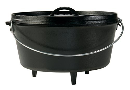 Lodge Seasoned Cast Iron Deep Camp Dutch Oven - 12 Inch/8 Quart