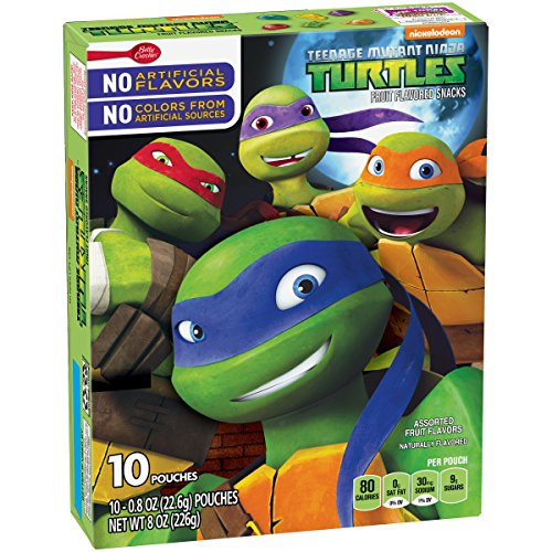 Betty Crocker Fruit Snacks  Teenage Mutant Ninja Turtles Snacks  10 Pouches  0-8 oz Each