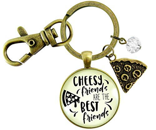 Gutsy Goodness Pizza Friendship Keychain Cheesy Friends Are The Best Friends Jewelry Women Charm Gutsy Goodness Pizza Friendship Keychain Cheesy Friends Are The Best Friends Jewelry Women Charm