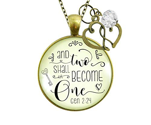 Gutsy Goodness 24 Christian Womens Necklace Two Become One Bridal Shower Gift Wedding Jewelry Gutsy Goodness 24 Christian Womens Necklace Two Become One Bridal Shower Gift Wedding Jewelry