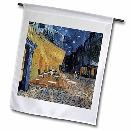 3dRose Terrace of A Cafe at Night by Vincent Van Gogh - Garden Flag  18 by 27