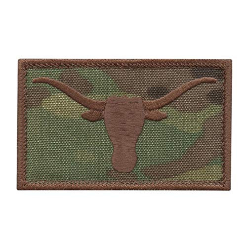LEGEEON Texas Longhorn Multicam Lone Star USA Army Tactical Morale Fastener Cap Patch