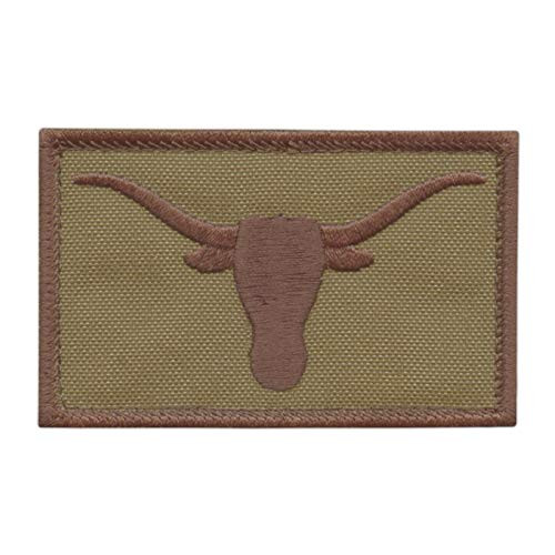LEGEEON Texas Longhorn Tan Coyote Lone Star USA Army Tactical Morale HookandLoop Cap Patch