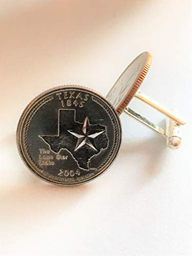 Texas Cufflinks  Texas Quarter Cuff Links  The Lone Star State Cuffs