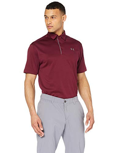 Under Armour Mens Tech Golf Polo  Maroon -609--Graphite  X-Large Tall