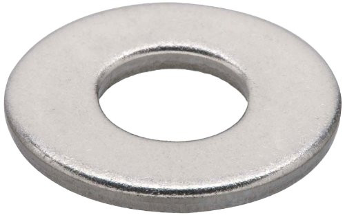 316 Stainless Steel Flat Washer  Plain Finish  Meets DIN 125  M4 Hole Size  4-3mm ID  9mm OD  0-8mm Nominal Thickness -Pack of 100-