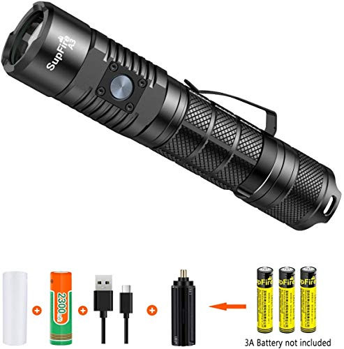 High Lumens Flashlight SupFire Cree Led Tactical Flashlight Rechargeable Flashlight Compatible with 18650 and AAA Battery Waterproof Led Torch for Out