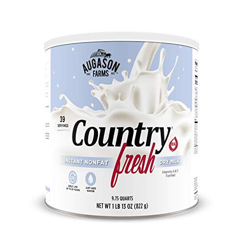 Augason Farms 5-90620 Country Fresh 100 Real Instant Nonfat Dry Milk  1 lb  13 oz-