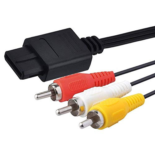 N64 AV Cable - 6FT Composite SNES -N64 to RCA Stereo Audio Video Cable TV Adapter for Nintendo 64 N64  Super Nintendo -SNES-  Gamecube GC