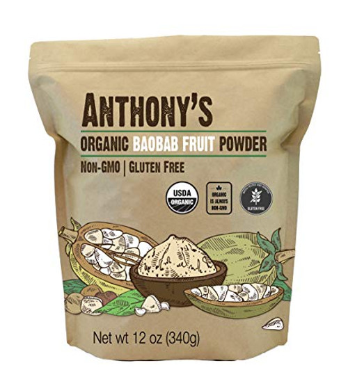 Anthonys Organic Baobab Fruit Powder 12 oz Gluten Free Non GMO Anthonys Organic Baobab Fruit Powder 12 oz Gluten Free Non GMO