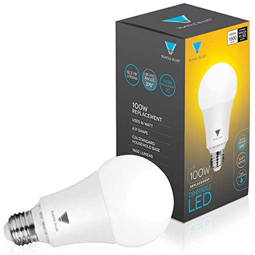 Triangle Bulbs (Pack of 10) LED Dimmable 16 Watt A21 LED Bulb, 1600 Lumens Soft White (3000K) 100 Watt Incandescent Light Bulb Replacement