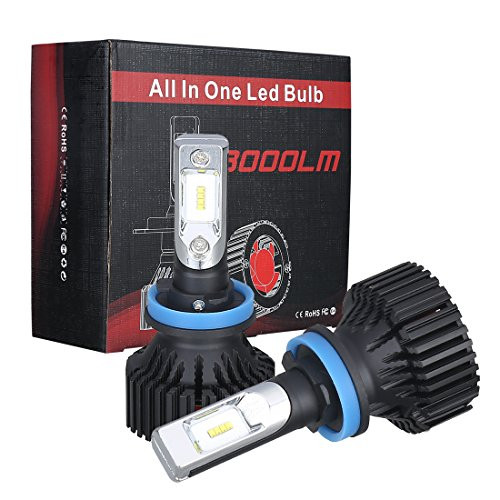 SUPAREE LED Headlight Bulbs-8000 Lumens Extremely Bright Philips LED Chips H11 H8 H9 LED Fog Light Bulbs, Xenon White
