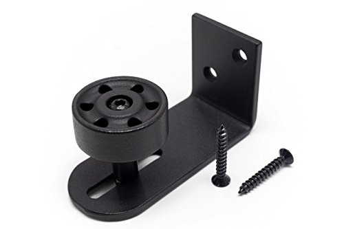 Heavy Duty Adjustable Barn Door Floor Guide Hardware for Bottom of Sliding Barn Doors - All Steel Stay Roller Guide Has Bearings and Flush to Floor Mo