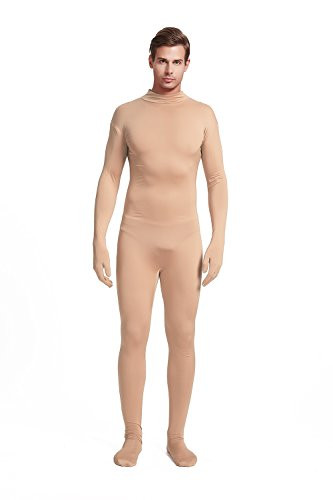 Full Bodysuit Unisex Adult Costume Without Hood Spandex Stretch Zentai Unitard Body Suit -X-Large  Nude-