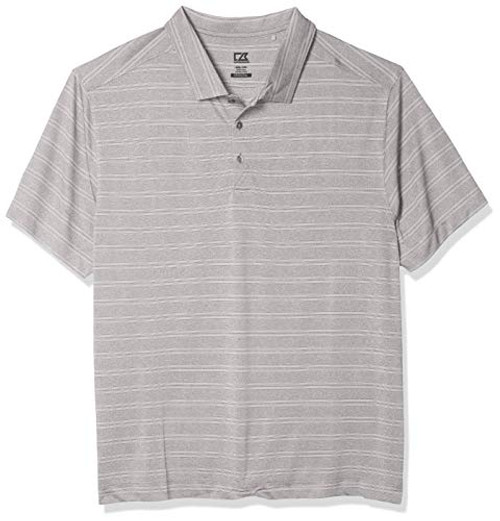 Cutter and Buck Mens Big and Tall Big and Tall Melange Stripe Interbay Polo Shirt  Fog Heather  3XB