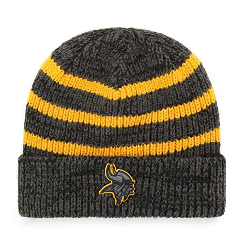 OTS NFL Minnesota Vikings Mens Black Line Cuff Knit Cap  Black  One Size