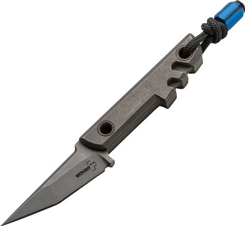 Boker Plus 02BO230 Mini Slik Tanto Knife with 2-1-2 in- Straight Edge Blade  Grey