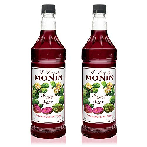 Monin - Desert Pear Syrup  Bold Flavor of Prickly Pear Cactus  Natural Flavors  Great for Iced Teas  Lemonades  Cocktails  Mocktails  and Sodas  Vegan