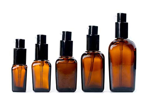 2Pcs Conditioner Wash Shower Dispenser Pump Bottle Empty Refillable Cucurbit Shaped Amber Glass Lotion Pump Bottles Portable Cosmetic Makeup Cream Lot