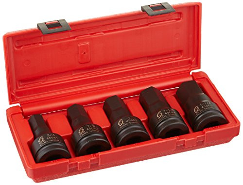 Sunex 4506 3/4 Drive 5 Piece SAE Hex Impact Driver Set
