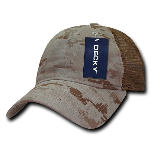 DECKY 225-DES Relaxed Camo Trucker Caps  Des  Desert