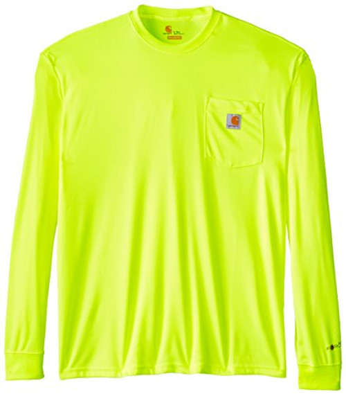 Carhartt Mens Big and Tall High Visibility Force Color Enhanced Long Sleeve Tee Brite Lime XXX-Large Tall