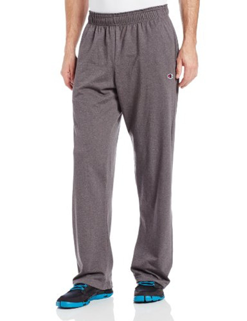 Champion Mens Authentic Open Bottom Jersey Pant  Small - Granite Heather