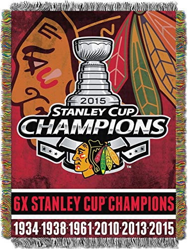 NHL Chicago Blackhawks Commemorative Woven Tapestry Throw Blanket  48 x 60