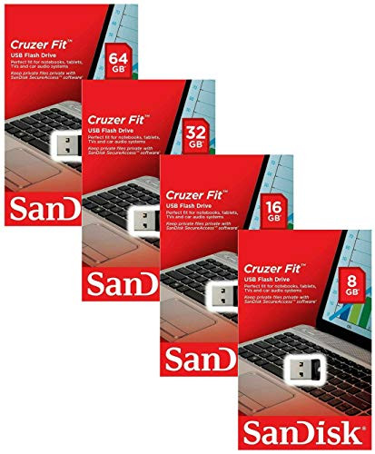 5 Pack of SanDisk Cruzer Fit 8GB USB 2-0 Flash Drive SDCZ33-008G