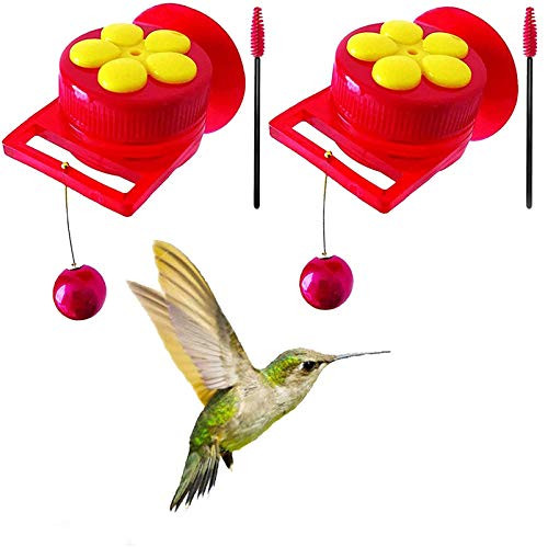 Naomo Handheld Hummingbird Feeders with Suction Cup  Multifunctional Mini Hummingbird Feeder with Perches for Outdoors  Kit Includes Cleaning Brush Re