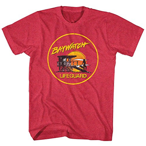 Baywatch 90s Beach Drama Series Lifeguard Station Adult T-Shirt Tee Red