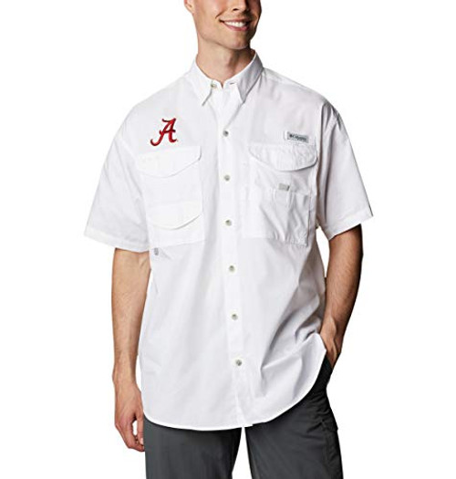 NCAA Alabama Crimson Tide Mens Collegiate Bonehead Short Sleeve Shirt 1X Big and Tall ALA - White NCAA Alabama Crimson Tide Mens Collegiate Bonehead Short Sleeve Shirt 1X Big and Tall ALA - White