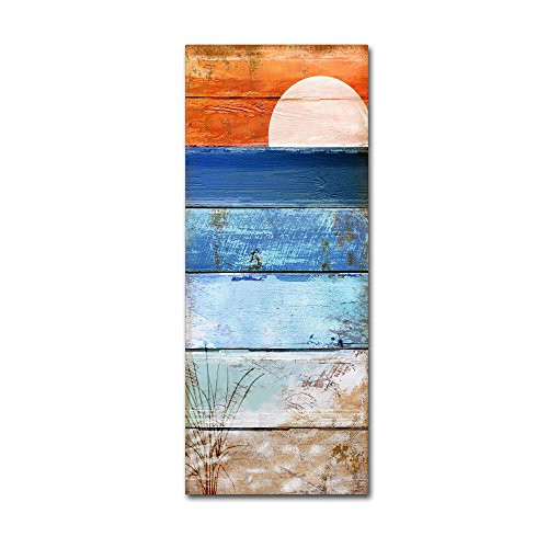 Beach Moonrise II by Color Bakery, 20x47-Inch Canvas Wall Art
