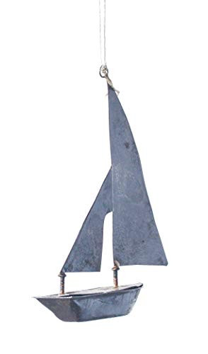 Creative Co-op Sailboat Galvanized Metal Hanging Ornament