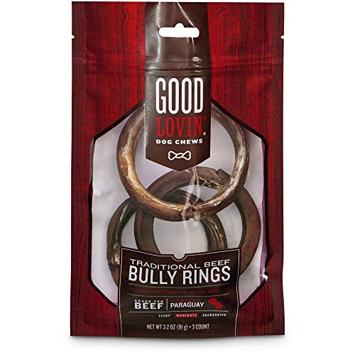 Good Lovin Traditional Beef Bully Ring Dog Chew  Pack of 3  3-2 OZ