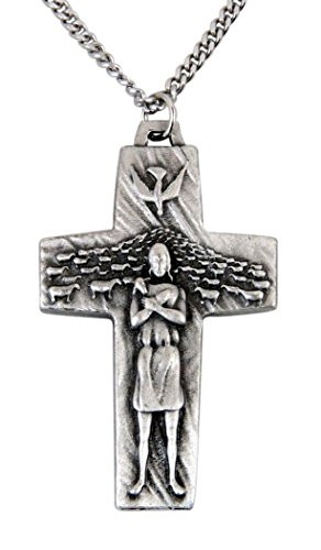 Religious Gifts Pewter Good Shepherd Crucifix The Cross of Pope Francis  1 1-2 Inch