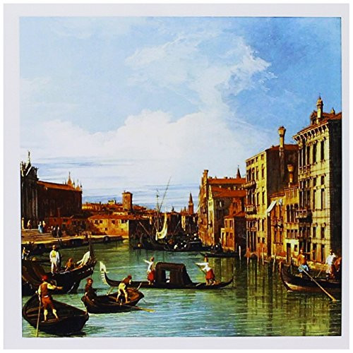 3dRose Grand Canal and Church of the Salute Canaletto 1730 - Venice Italy Italian gondola boats - Greeting Cards  6 x 6 inches  set of 6 -gc-162555-1-