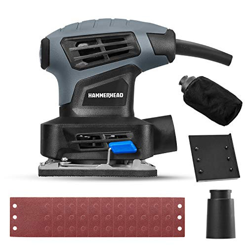 Hammerhead 2-0-Amp 1-4 Sheet Palm Sander with 12pcs Sandpaper HAPS020