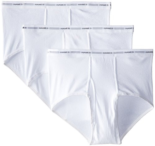 Hanes Mens 3-Pack Extended Sizes Full Rise Briefs  White  XXX-Large