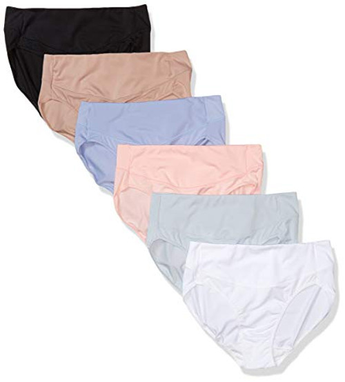 Hanes Womens Signature Smoothing Hi-Cut Panty -Pack of 6-  Assorted Color  8