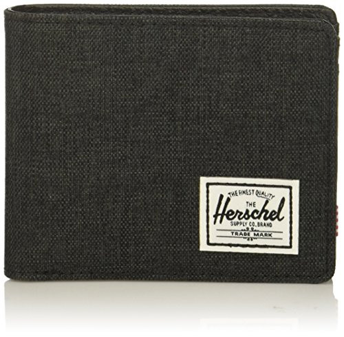 Herschel unisex adult Hank Rfid Bi Fold Wallet  black crosshatch-black  One Size US